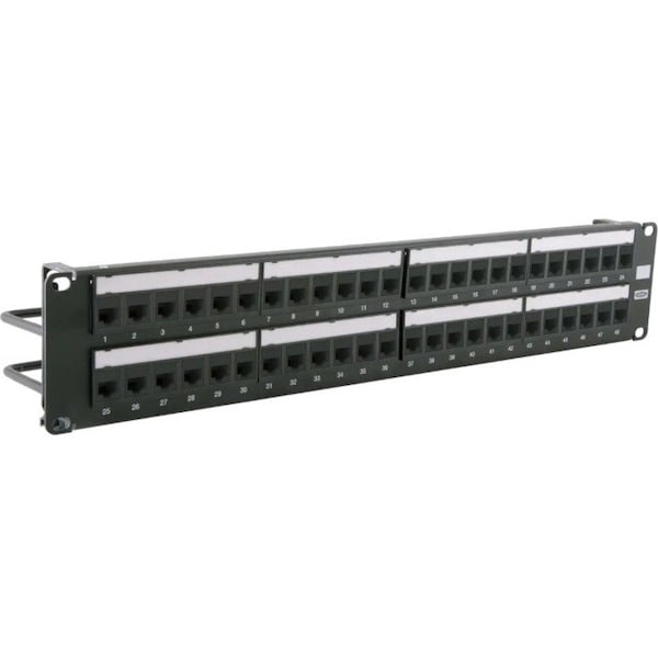 Hubbell Premise Wiring Hubbell HPJ6A48 CAT6A Jack Panel with Cobra-Lock Termination, 48-Port, Black HPJ6A48 - main