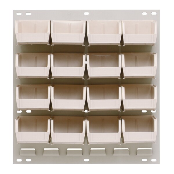 Quantum Storage Systems 18X19 HC LOUVERED PANEL W/16 BINS IVORY QLP-1819HC-220-16IV - main