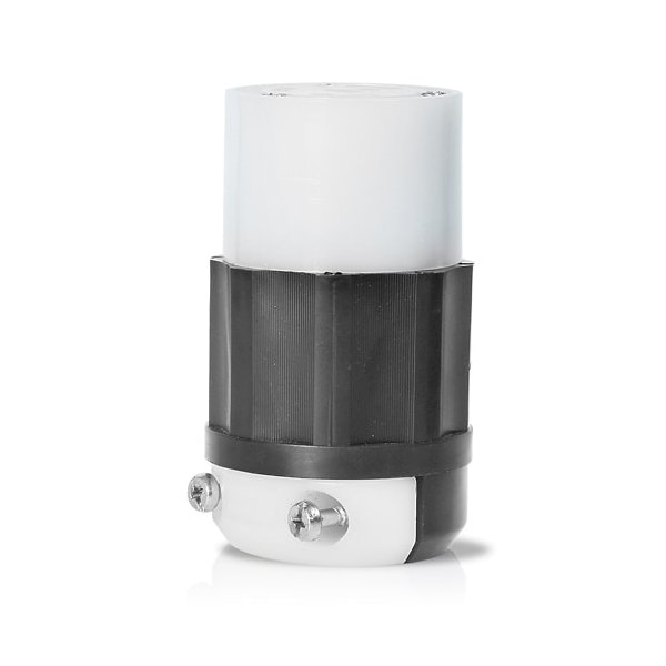 Leviton Locking Connector, L19-30R, 30 A, 277/480V AC, Three Phase, 4 Pole, Screw Terminals, Black, White 2763 - main