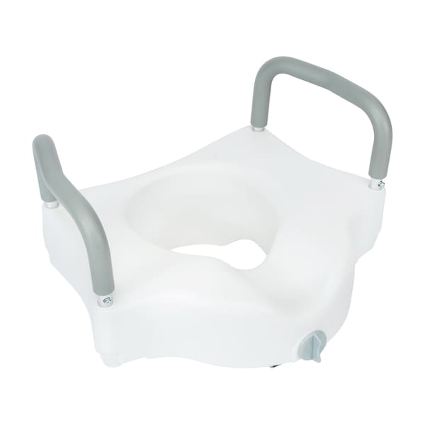 Flash Furniture HERCULES White Elevated Toilet Seat with Height Adjustable Padded Arms and Locking Safety Mechanism DC-HY6605-WHT-GG - main