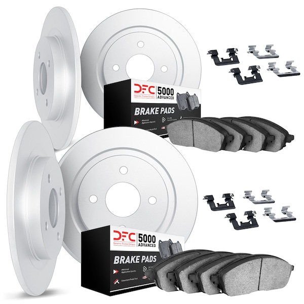 Dynamic Friction Co DFC Rotors with 5000 Advanced Brake Pads includes Hardware 6514-07010 - main