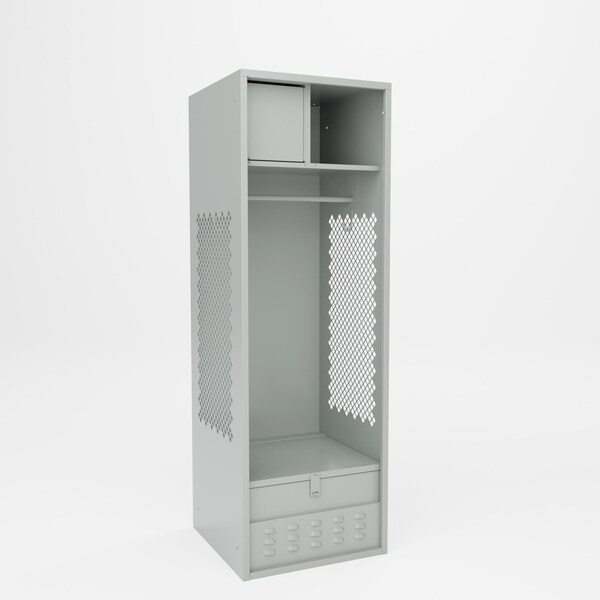 Pucel Athletic Gear Locker, 24 in W x 72 in H x 24 in D, Top Cabinet, Foot Locker, Gray GL-2472-24-TF - main
