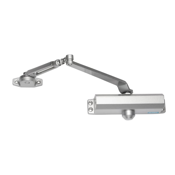 Global Door Controls Commercial Grade 3 Door Closer with Hold Open Arm in Aluminum - Size 3 TC2203-HO-AL - main