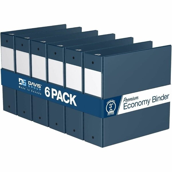Davis Group Premium Economy, Round Ring, Binder, (Navy Blue, 3"), PK6 2314-72-06 - main