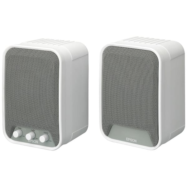 Epson ELPSP02 2.0 Speaker System - 30 W RMS - White - 80 Hz to 20 kHz V12H467020 - main