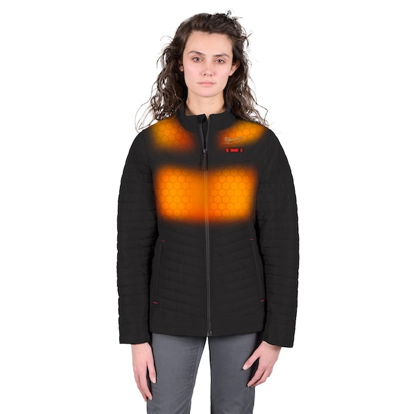 Milwaukee Tool M12 Women's Heated Jacket, Black, Heats 3 to 12 Hours, 2 Outside Pockets, S F102B-21S - main