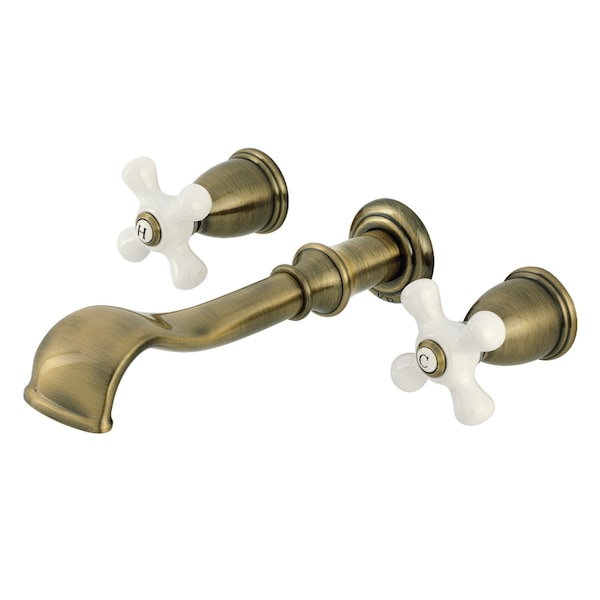 Kingston Brass Two-Handle Wall Mount Tub Faucet, Antique Brass KS5023PX - main