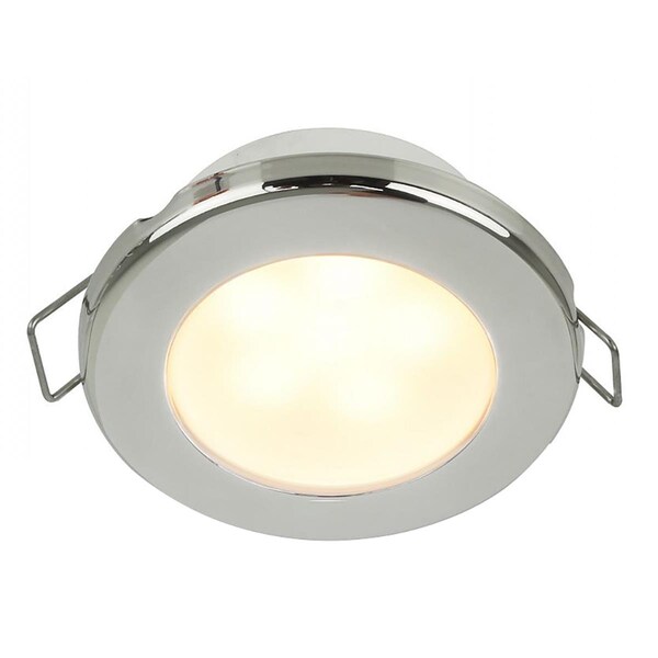 Hella Marine 12V Euro LED 75 3 in. Round Spring Mount Down Light with Stainless Steel Rim, Warm White 958109521 - main