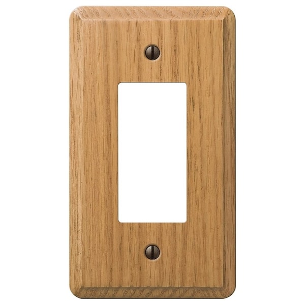 Amertac Contemporary Wallplate, 5-1/4 in L, 3 in W, 1 -Gang, Oak Wood, Light Oak 901RL - main