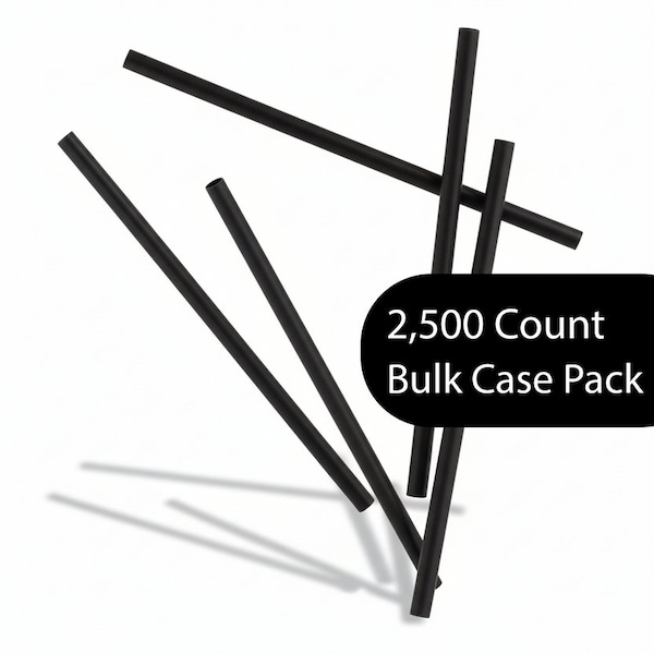 Beyondgreen Cocktail Straws 5.5in Black, Unwrapped, 2500PK STR0550BLK - main