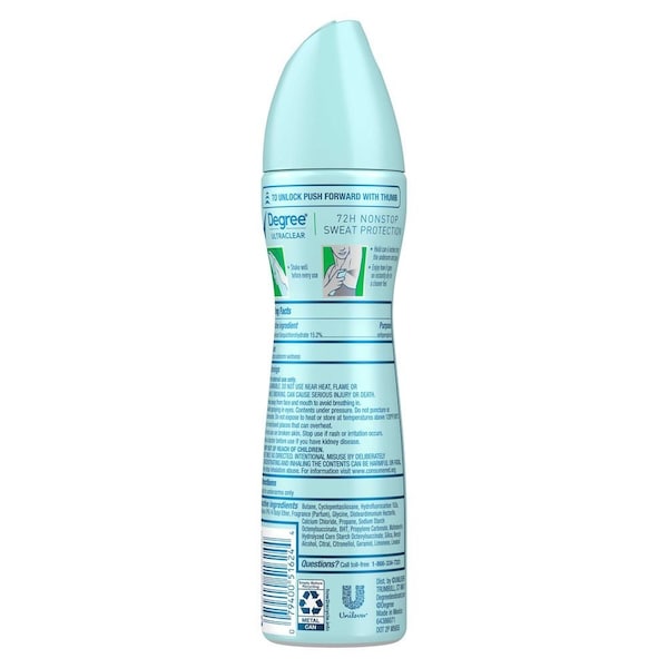 Degree UltraClear Pure Aloe Scent Antiperspirant Deodorant Dry Spray for Women, 3.8 Ounce, 12PK 64380143 - main