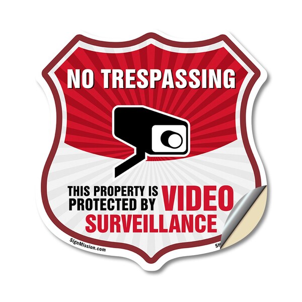 Signmission No Trespassing Shield Sign This Property, 12 Inch X 12 Inch, Vinyl Decal SHI-D-12-410 - main