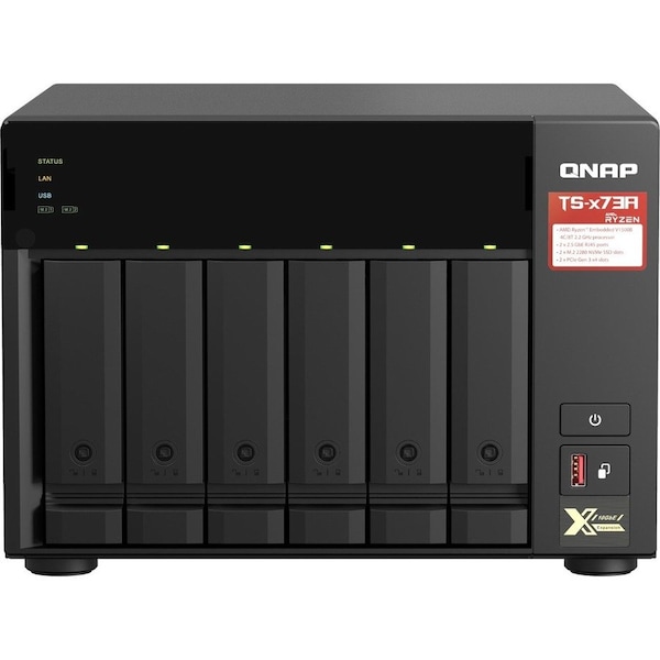 Qnap DESKTOP 6-BAY NAS/ISCSI IP-SAN, AMD TS-673A-8G-US - main
