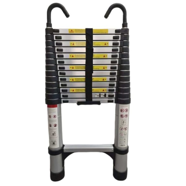 Edendirect 13.5 ft. Aluminum Extension Ladder with 360deg Rotatable Stabilizer Bar and Non-slip Feet, 300 lbs. IR-W2717P256991 - main