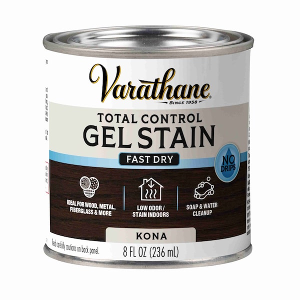 Varathane One Step Water-Based Gel Wood Stain, Kona, 1/2 Pint 245333 - main