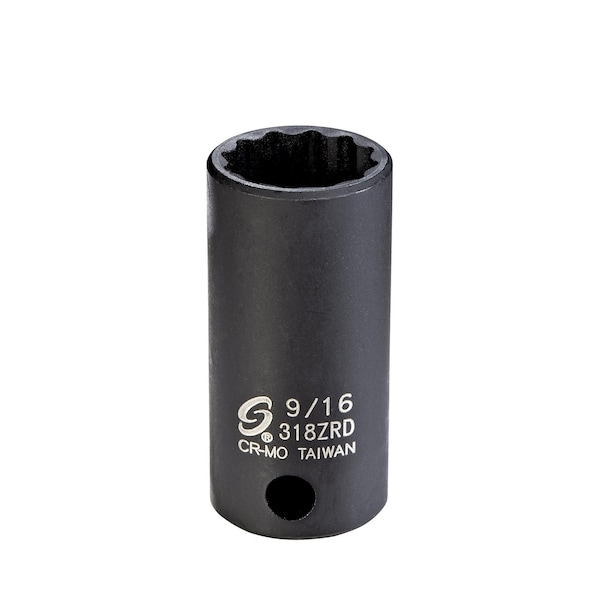 Sunex 3/8 in Drive 9/16 in 12Pt Semi-Deep Impact Socket 318ZRD - main