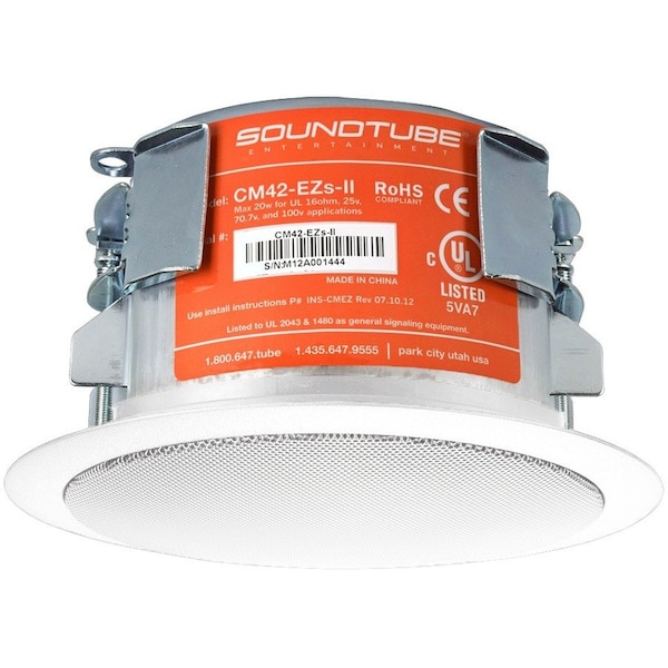 Soundtube In-Ceiling Speaker, White, 20 Max. Wattage CM42-EZS-II-WH - main