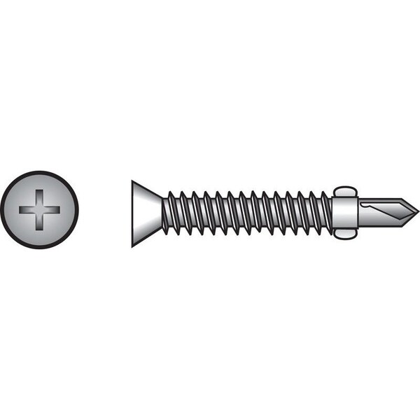 Hillman Sheet Metal Screw, Flat Head Phillips Drive, 100 PK 560673 - main