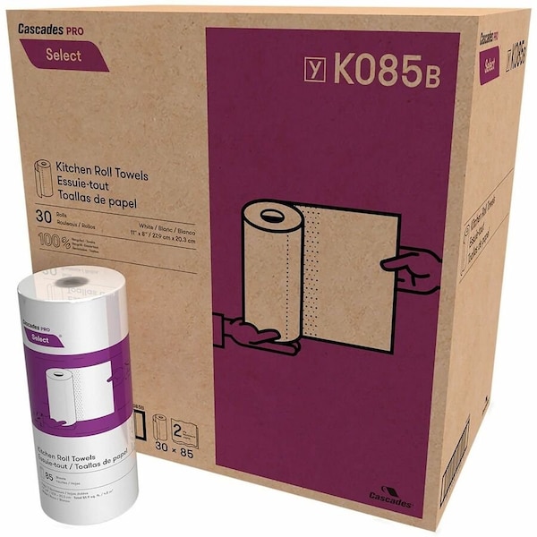 Cascades Pro Select Kitchen Roll Towel White 11, PK30 K085 - main