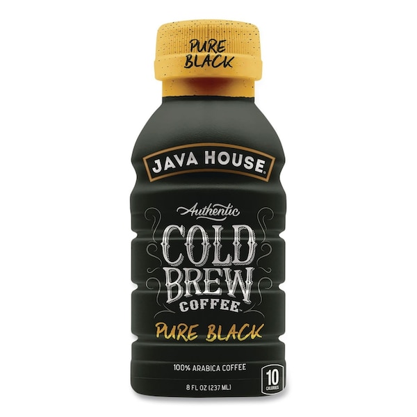 Java House Cold Brew Coffee, Pure Black, 8 oz Bottle, 24PK HFP01781 - main