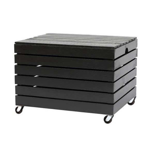 Homeroots 18" Chic Black Crate Rolling File Cabinet Storage Box 471949 - main