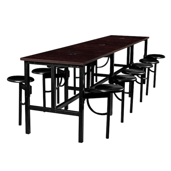 Regency Endure Standing Height Collaborative Table & Chair Set with 12 Pull-Out Stools, Walnut Top 9012-WLT-DVN - main