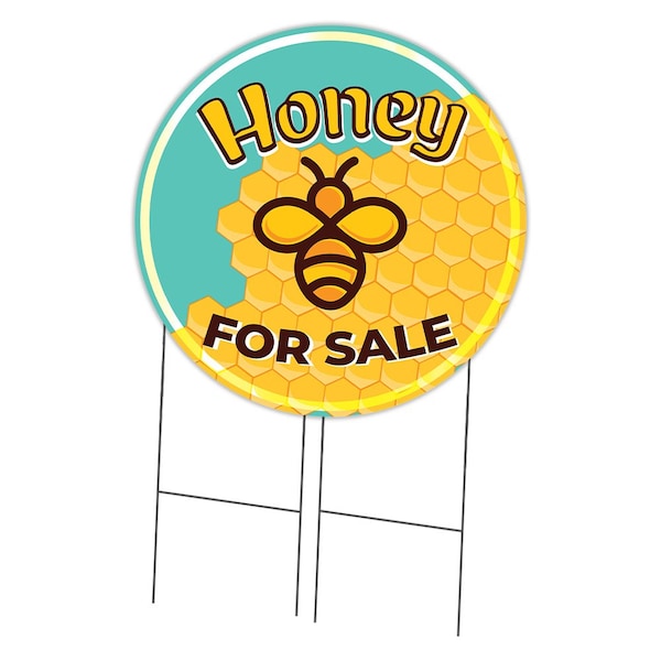 Signmission Farmers Market Honey Double Sided Corrugated Plastic Circle Yard Sign, C-36-CIR-DS-WS-Honey for Sale C-36-CIR-DS-WS-Honey for Sale - main