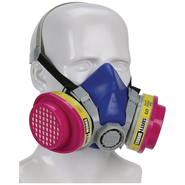 Safety Works PROFESSIONAL SWX00320 Multi-Purpose Half Mask Respirator, M Mask, TPE, Blue SWX00320/817663 - main