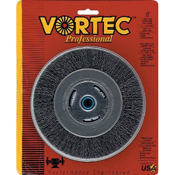 Weiler Vortec 6'' Crimped Coarse Bench Grinder Wire Wheel 36004 - main
