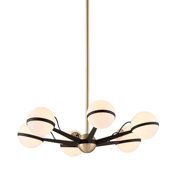Troy Lighting Ace 6 Light Chandelier 27.75 In. Textured Bronze Brushed Brass F5303-TBZ/BBA - main