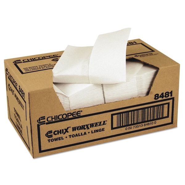 Chix Worxwell General Purpose Towels, 13 x 15, White, PK100 8481 - main