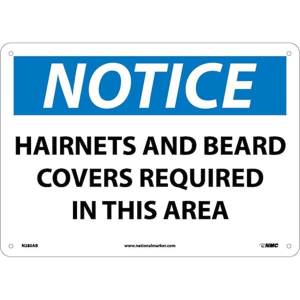 Nmc Notice Hairnets And Beard Covers Required Sign N280AB - main
