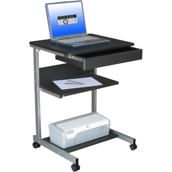 Techni Mobili Rolling Laptop Desk with Storage - Graphite RTA-B018-GPH06 - main