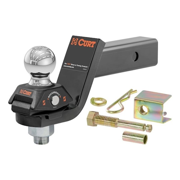 Curt RockerBall Series Cushion Hitch Kit, 3 in Drop, Class 3, 4, 5 Hitch, 2 in Dia Hitch Ball, Steel 45143 - main