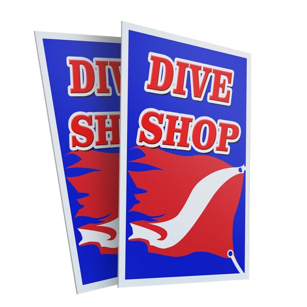 Signmission Dive Shop, Plastic Signs Only 24 Inch x 36 Inch, Corrugated Plastic, 2PK CSB-2436-2PACK-Dive Shop - main