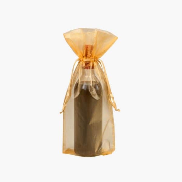 Nashville Wraps Gold Sheer Organza Wine Bags, 6.5x15, 10PK B61527 - main