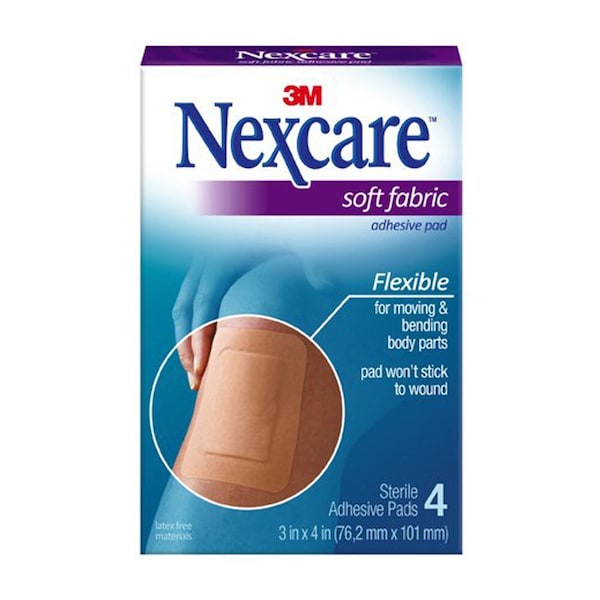 3M Nexcare Tan Adhesive Strip, 3 x 4 Inch, 4PK SFP34 - main