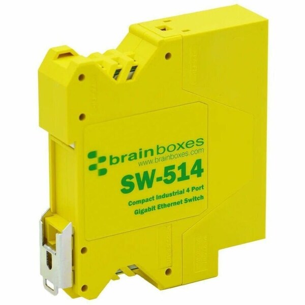 Brainboxes Compact Industrial 4 Port Gigabit Ethernet Switch SW-514 - main