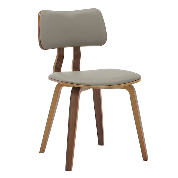 Leisuremod Modern Wooden Dining Chair, Walnut Color Frame in Light Grey, Clivo Collection CDWN-18LGR - main