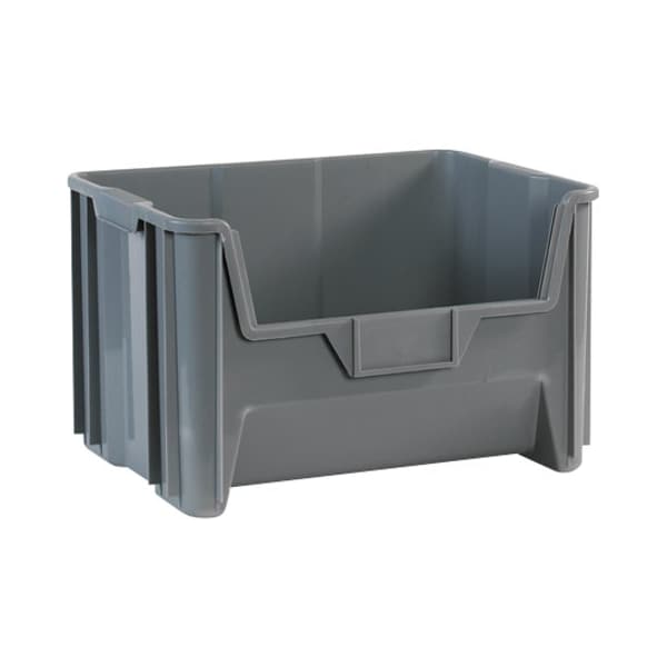 Partners Brand Hang & Stack Storage Bin, Gray, 3 PK BING112 - main