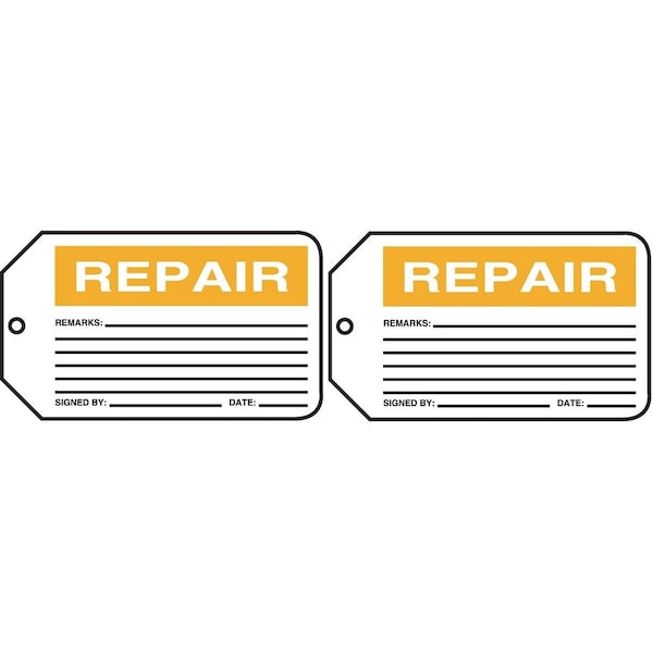 Accuform Safety Tags, Repair, 5.75" X 3.25", PF-Cardstock, 25/PK MMT315CTP - main