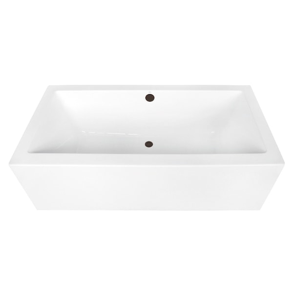 Kingston Brass 67-Inch Acrylic Rectangular Double Ended Freestanding Tub with Overflow/Drain Assembly VTDE673321M5 - main
