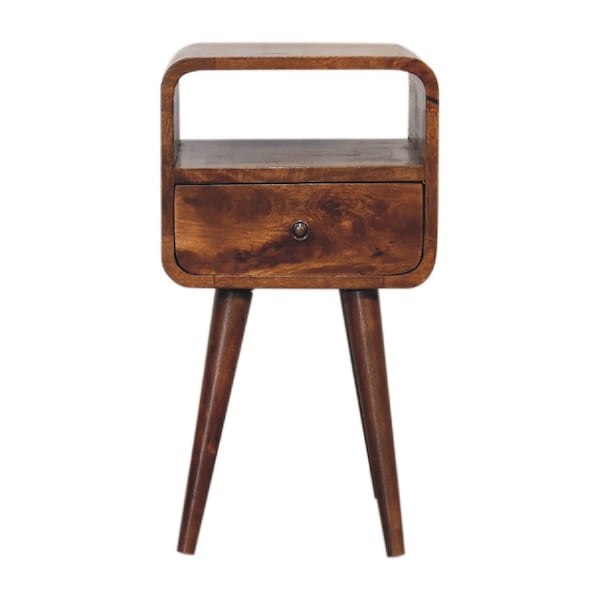 Homeroots 22" Brown Solid Wood Square One Drawer Nightstand 651487 - main