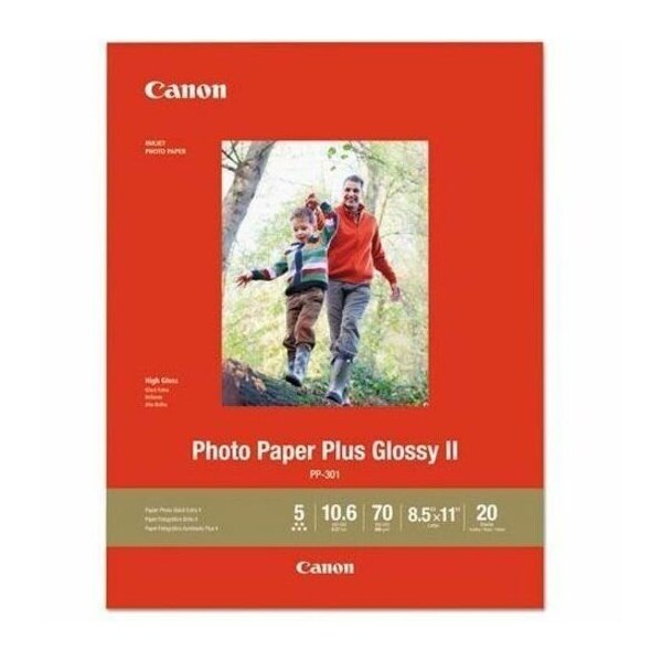 Canon Photo Paper Plus Glossy II, 10.6 mil, 8.5 x 11, Glossy White, 20PK 1432C003 - main