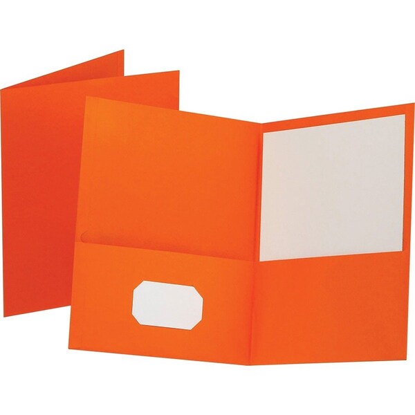 Tops Business Forms Oxford, Twin-Pocket Folder, Embossed Leather Grain Paper, Orange, 25PK 57510 - main