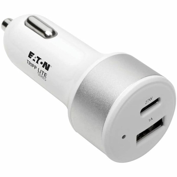Tripp Lite Dual-Port USB Car Charger with PD Charging - USB Type C (27W) & USB Type A (5V 1A/5W), UL 2089 U280-C02-C1A1 - main