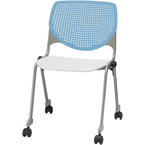 Kfi Poly Stack Chair, Sky Blue Back CS2300-BP35-SP08 - main