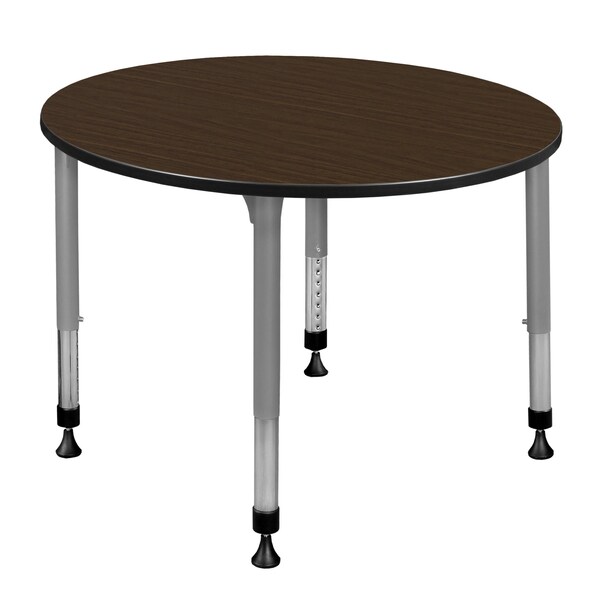 Regency Round Kee Height Adjustable Classroom Activity Table, 48 in W, 48 in L, Neo Walnut TB48RNDNWAPGY - main