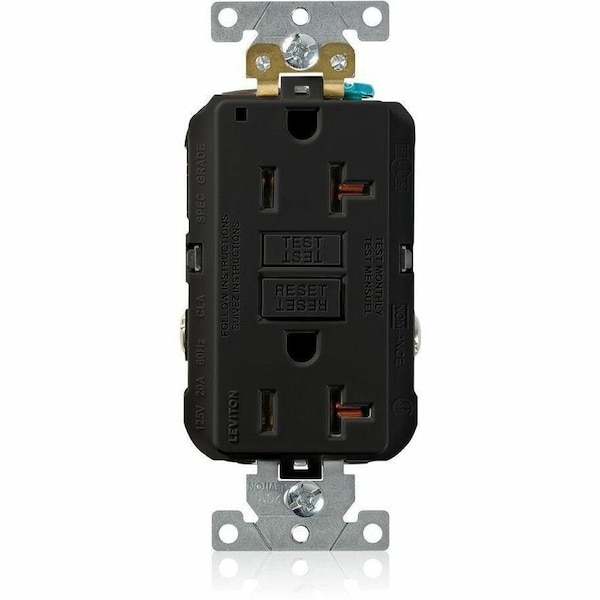 Leviton Plugs&Rcptcls, 20A, 125VAC, Blk, Polycarb G5362-E - main