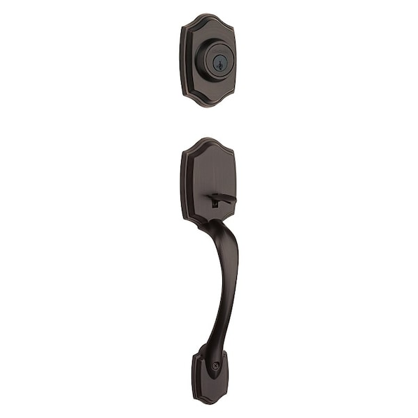 Kwikset Handleset, 3 Grade, Brass, Venetian Bronze, 2-3/8 x 2-3/4 in Backset, KW1 Keyway, 1-3/4 in Thick Door 96870-100 - main